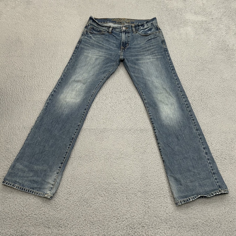 American Eagle Jeans Mens 30x32 Blue Denim Original Boot Cut Medium Wash Cotton